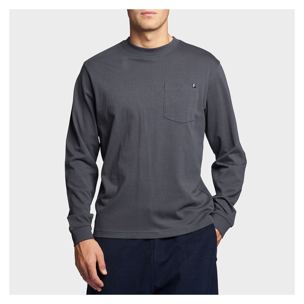 Dark Grey Cotton Pocket Detail T-Shirt main product photo