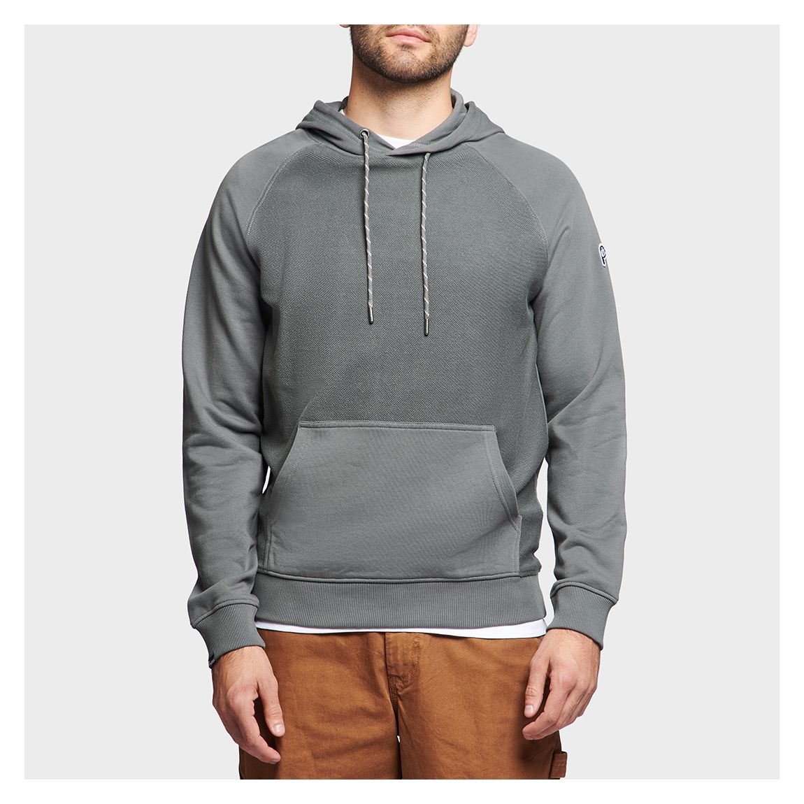 Grey Cotton P Bear Reverse Loopback Hoodie main product photo