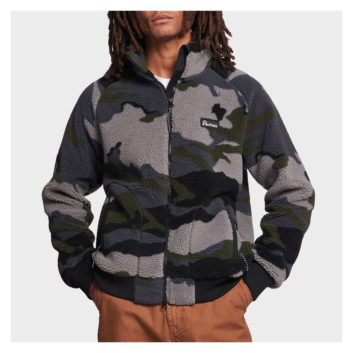 Grey Cargo Print Mountain Jacket main product photo