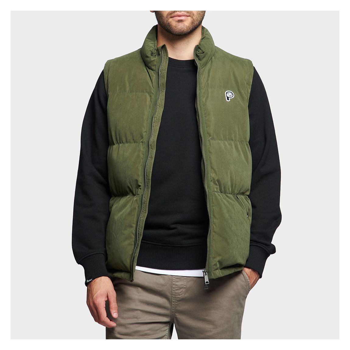 Green P Bear Puffer Gilet main product photo