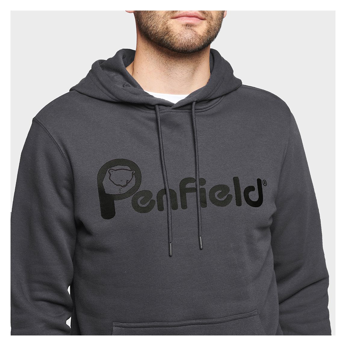 Dark Grey Penfield Bear Chest Print Hoodie main product photo
