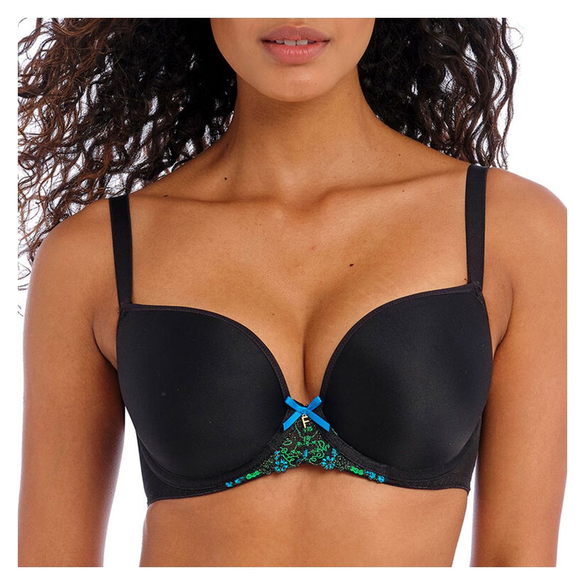 Black Show-Off Uw Moulded Plunge Bra main product photo