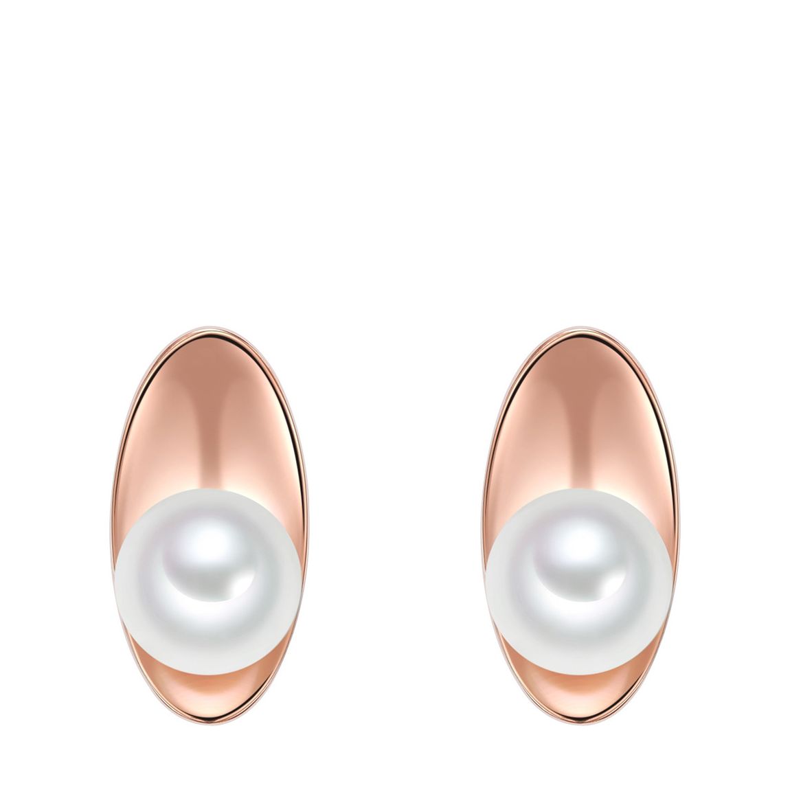 Rose Gold Shell Pearl Drop Earrigns main product photo