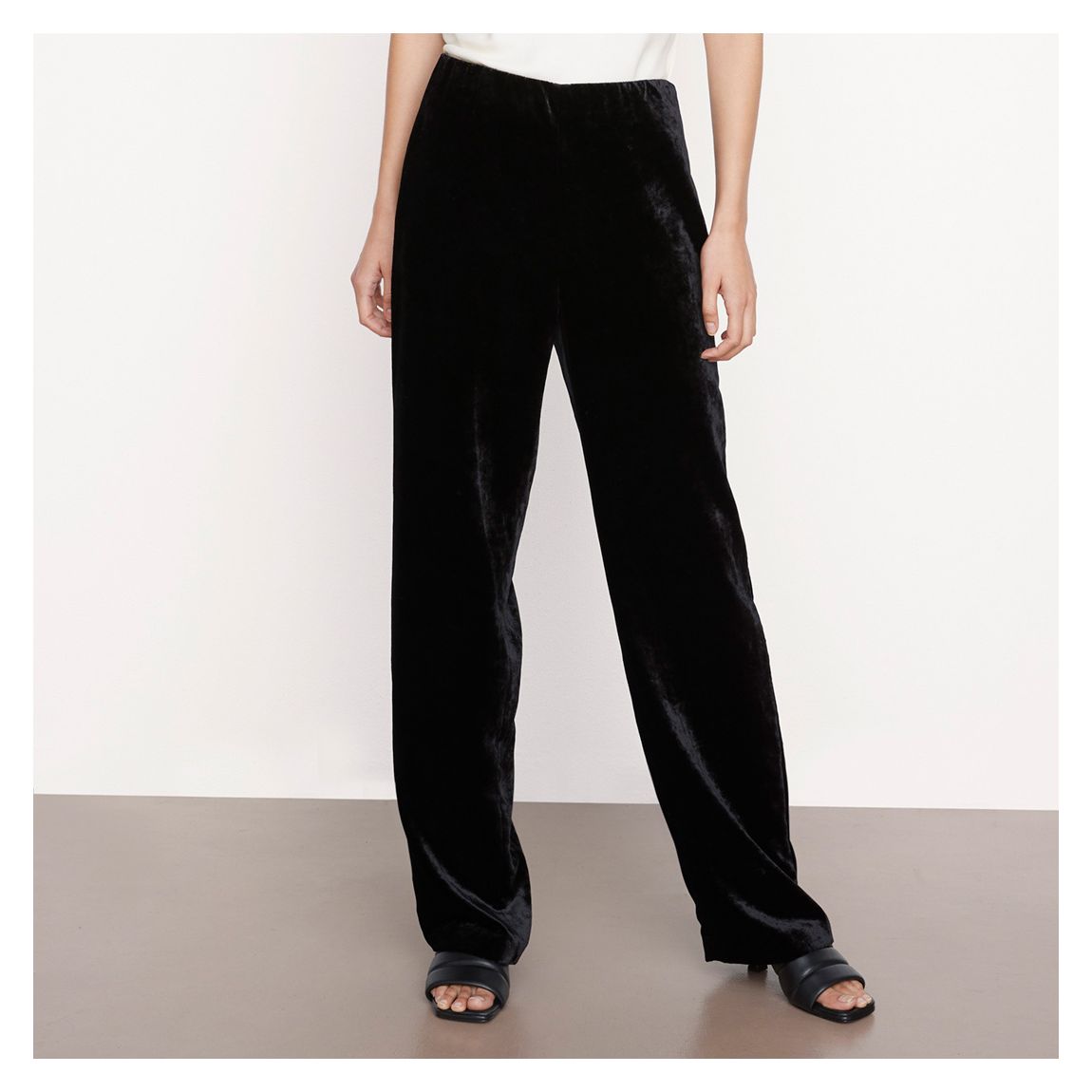 Black High Waist Velvet Wide Leg main product photo