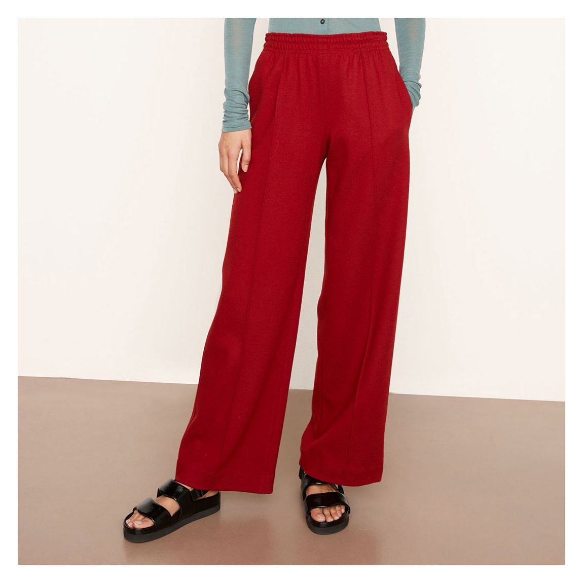 Red Wide Leg Wool Trousers main product photo