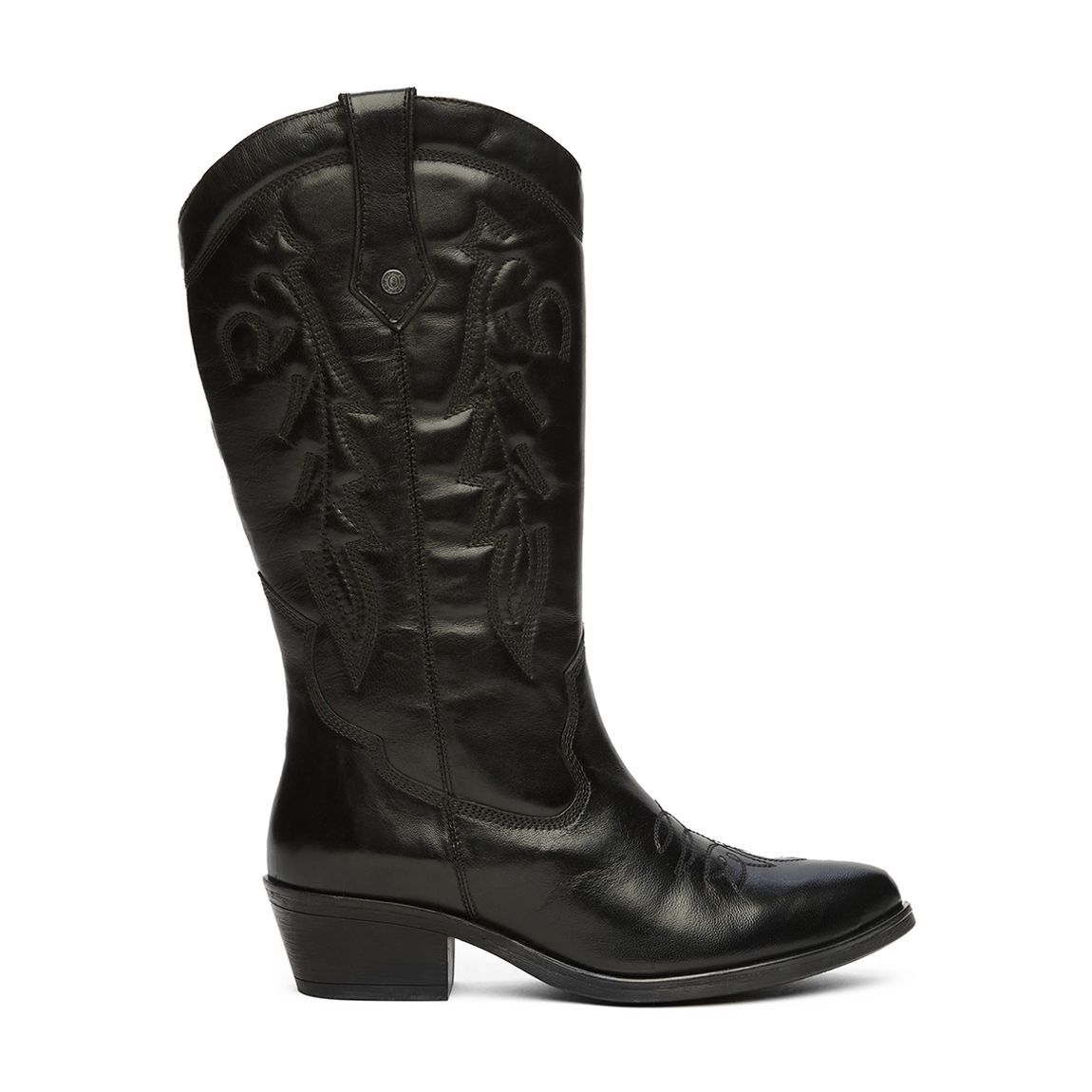 Black Louisiana Leather Western Boots main product photo