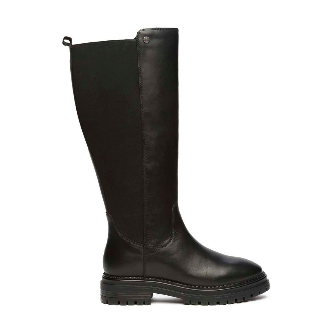 Black Hanburg Leather Long Boots main product photo