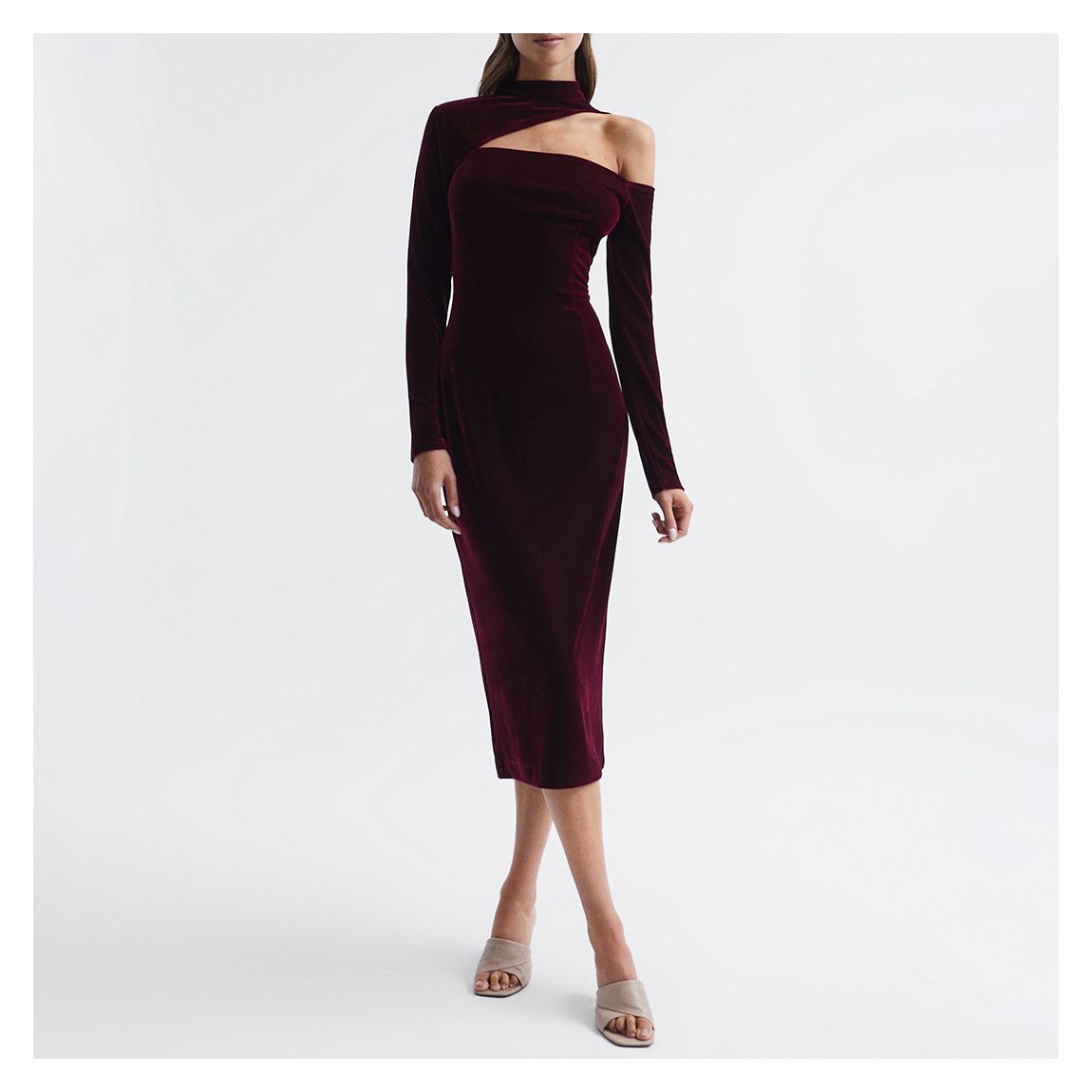 Burgundy Tatiana Velvet Dress main product photo