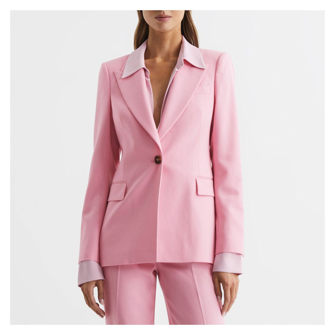 Pink Blair Single Breasted Wool Blend Blazer main product photo
