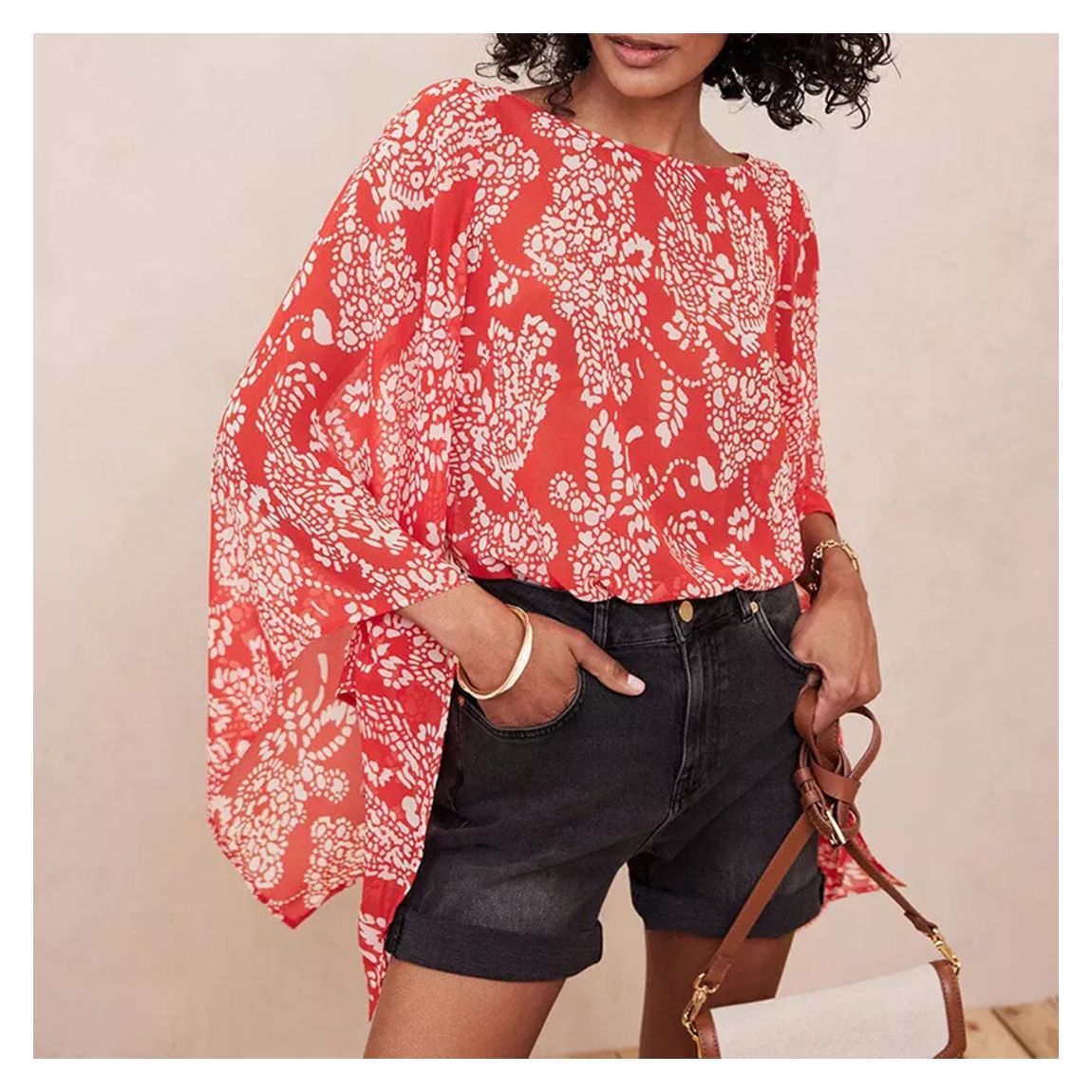 Red Gracie Printed Long Sleeve Top main product photo