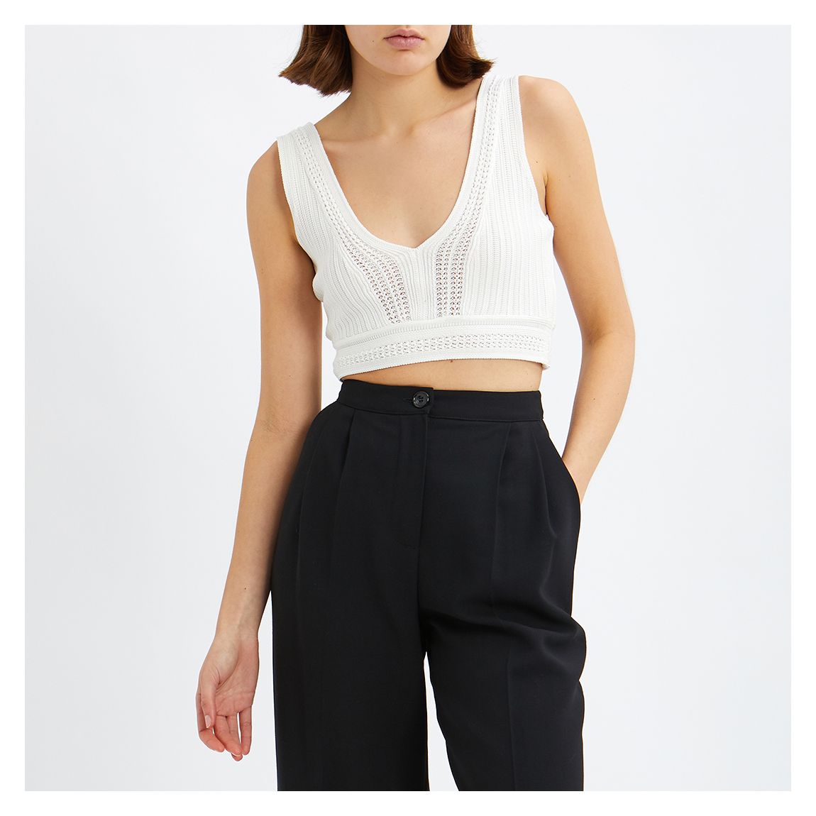 White Kit Lace Crop Top main product photo