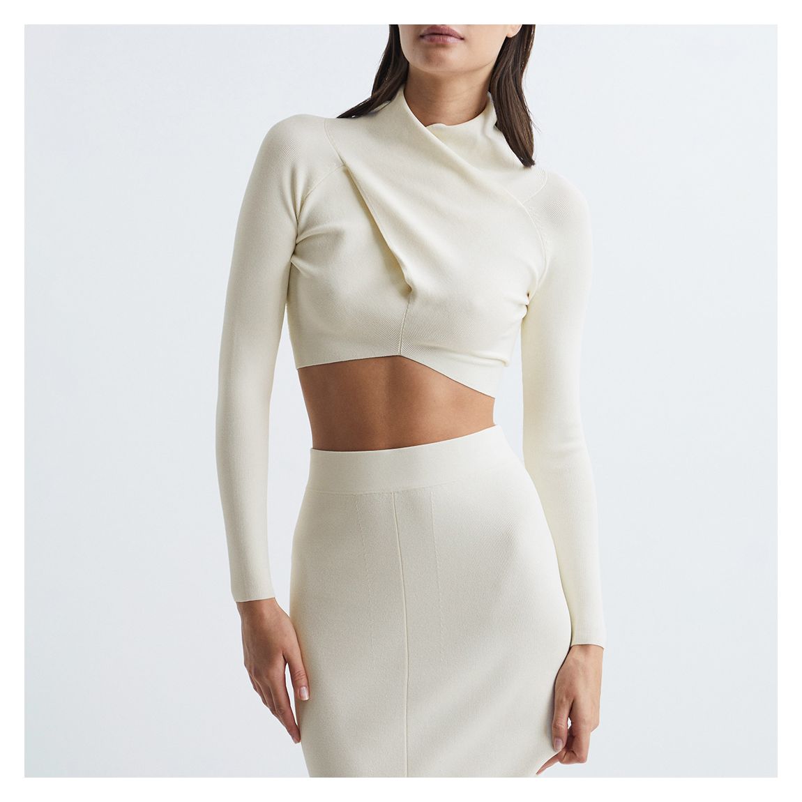 White Elsie Ribbed Top main product photo