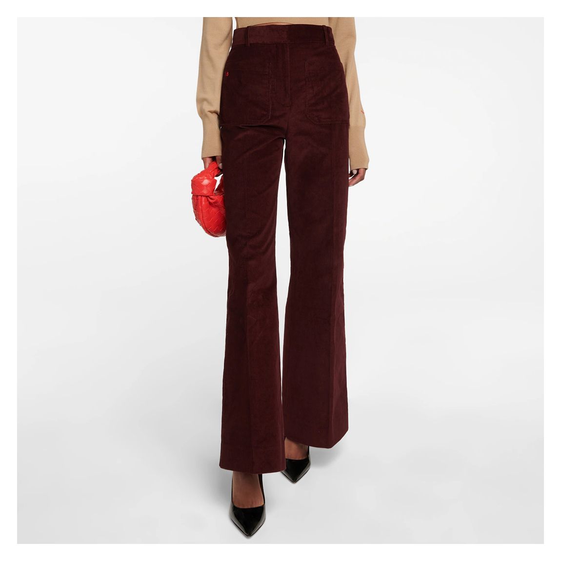 Burgundy Alina Cord Trouser main product photo