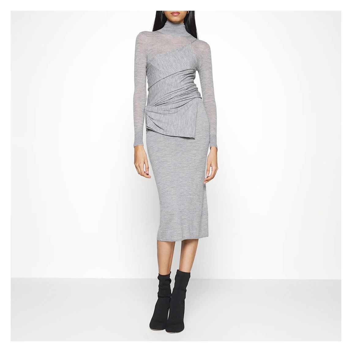 Grey Wool Wrap Dress main product photo