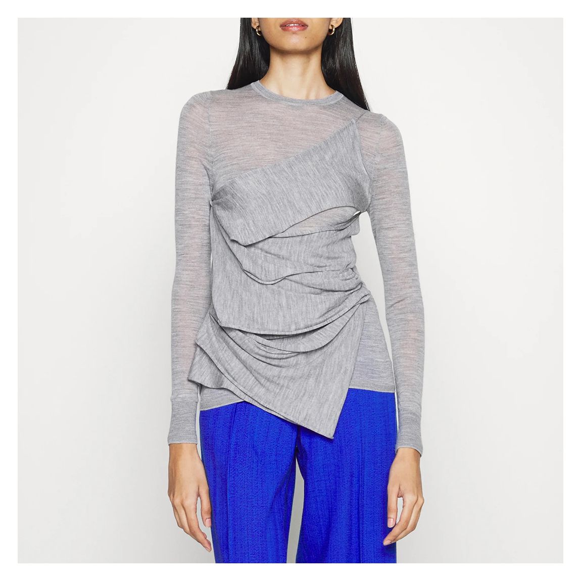 Grey Wrap Wool Top main product photo