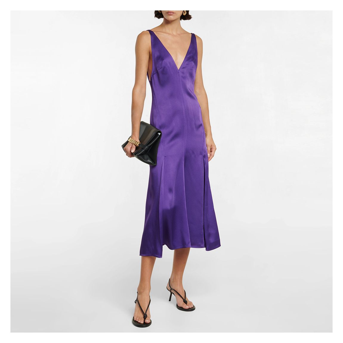 Purple Panelled Midi Dress main product photo
