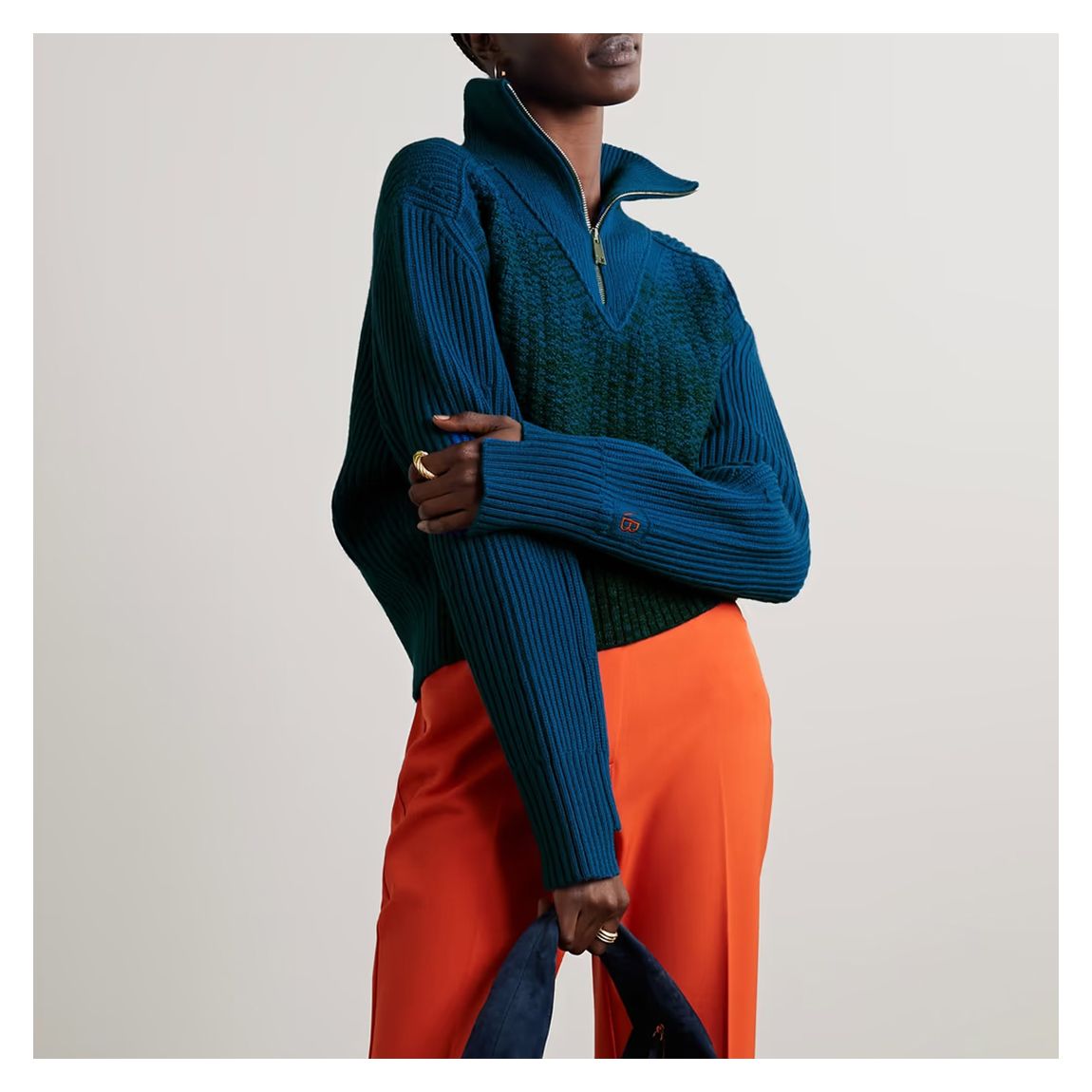 Blue Half Zip Wool Jumper main product photo