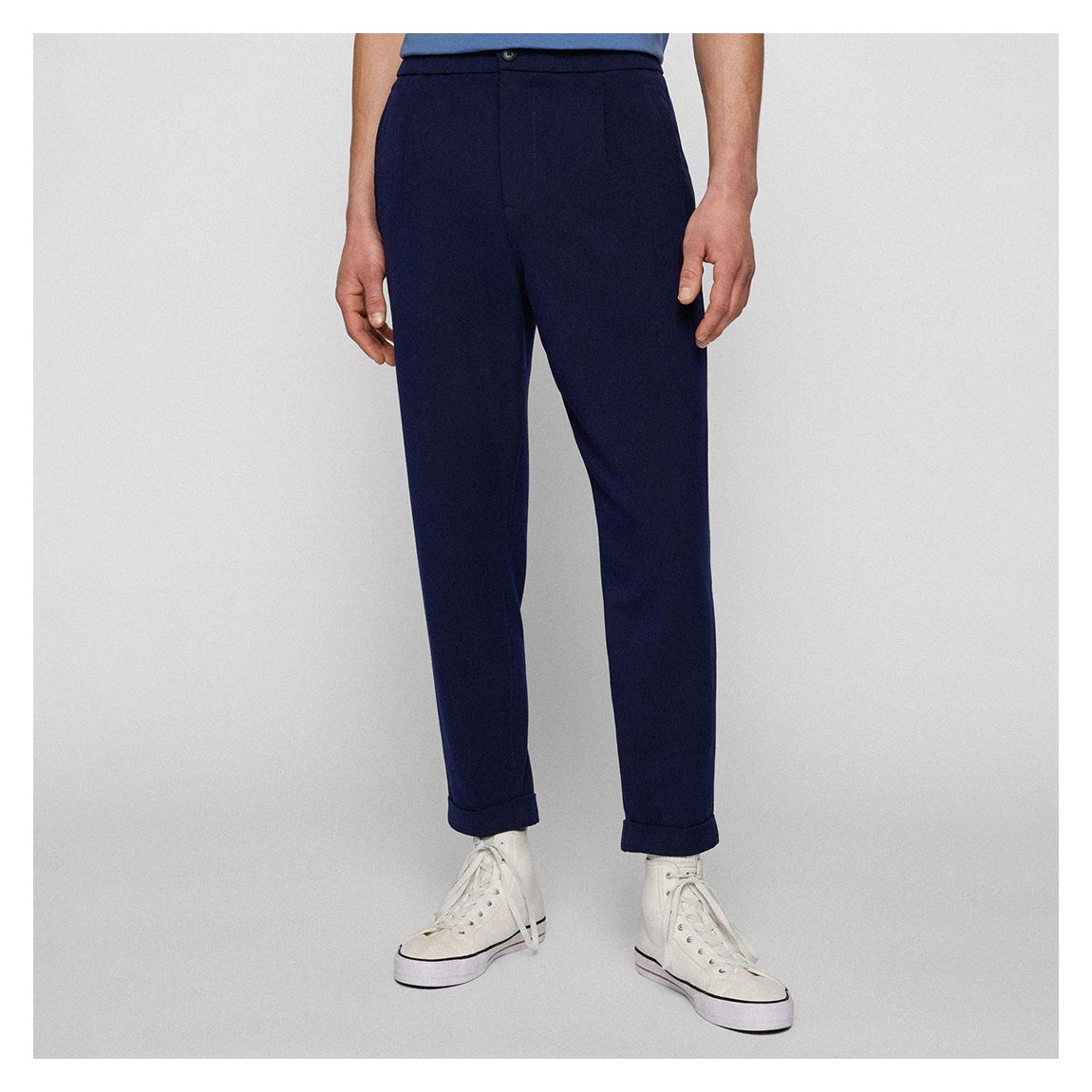 Navy Shyne Straight Stretch Trousers main product photo