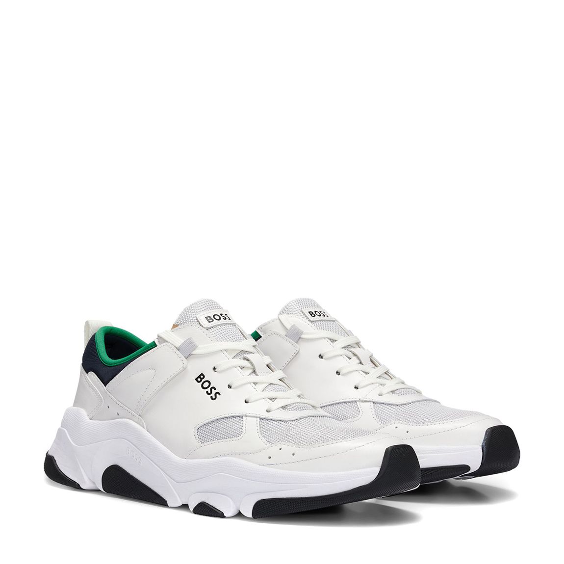 White Asher Run Leather Trainers main product photo