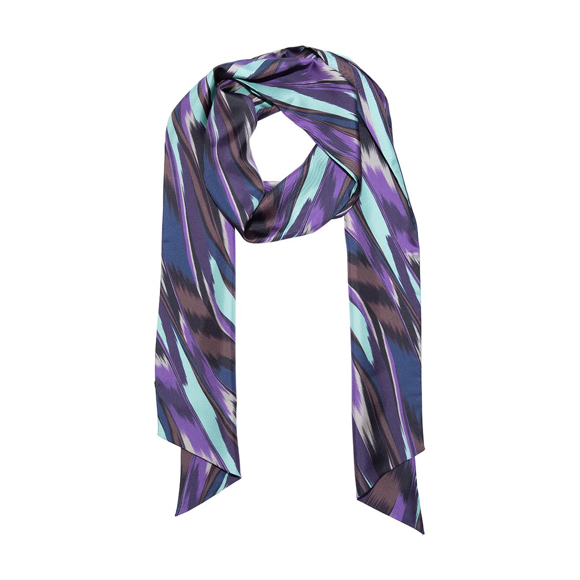 Dark Blue Light Blue Purple Woven Silk Pattern Scarf main product photo