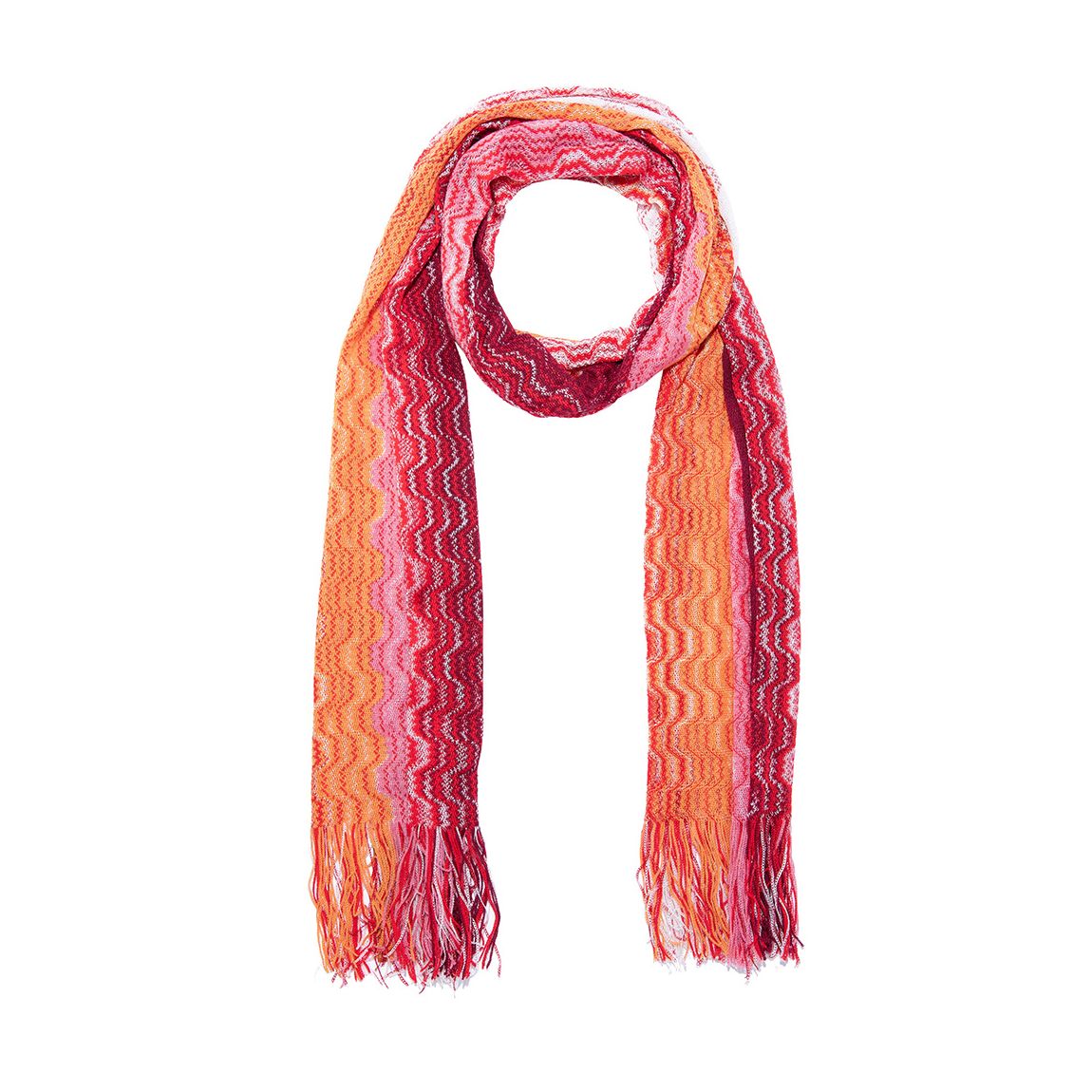 Orange Pink Red Woven Scarf main product photo