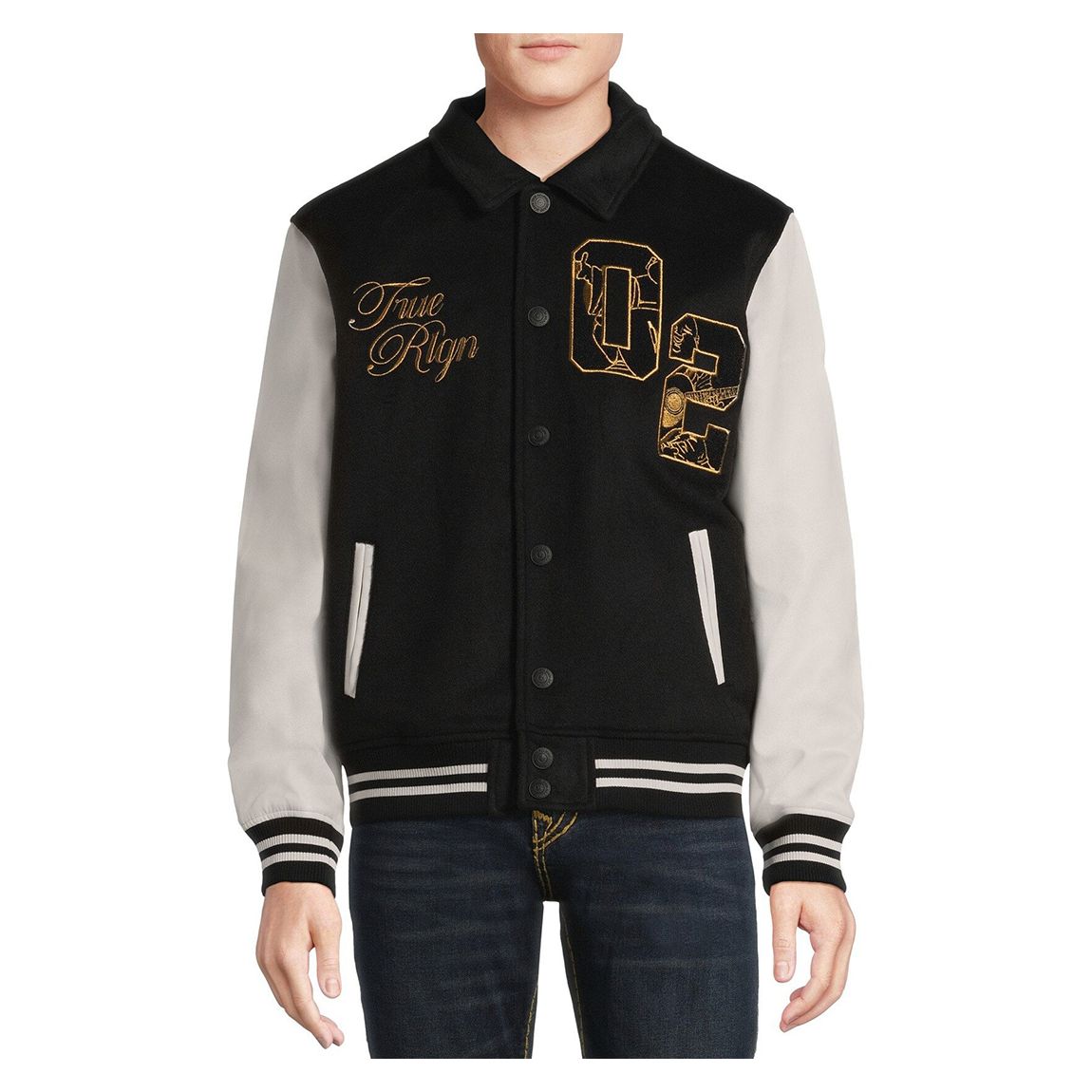 Black Graphic Wool Blend Jacket main product photo