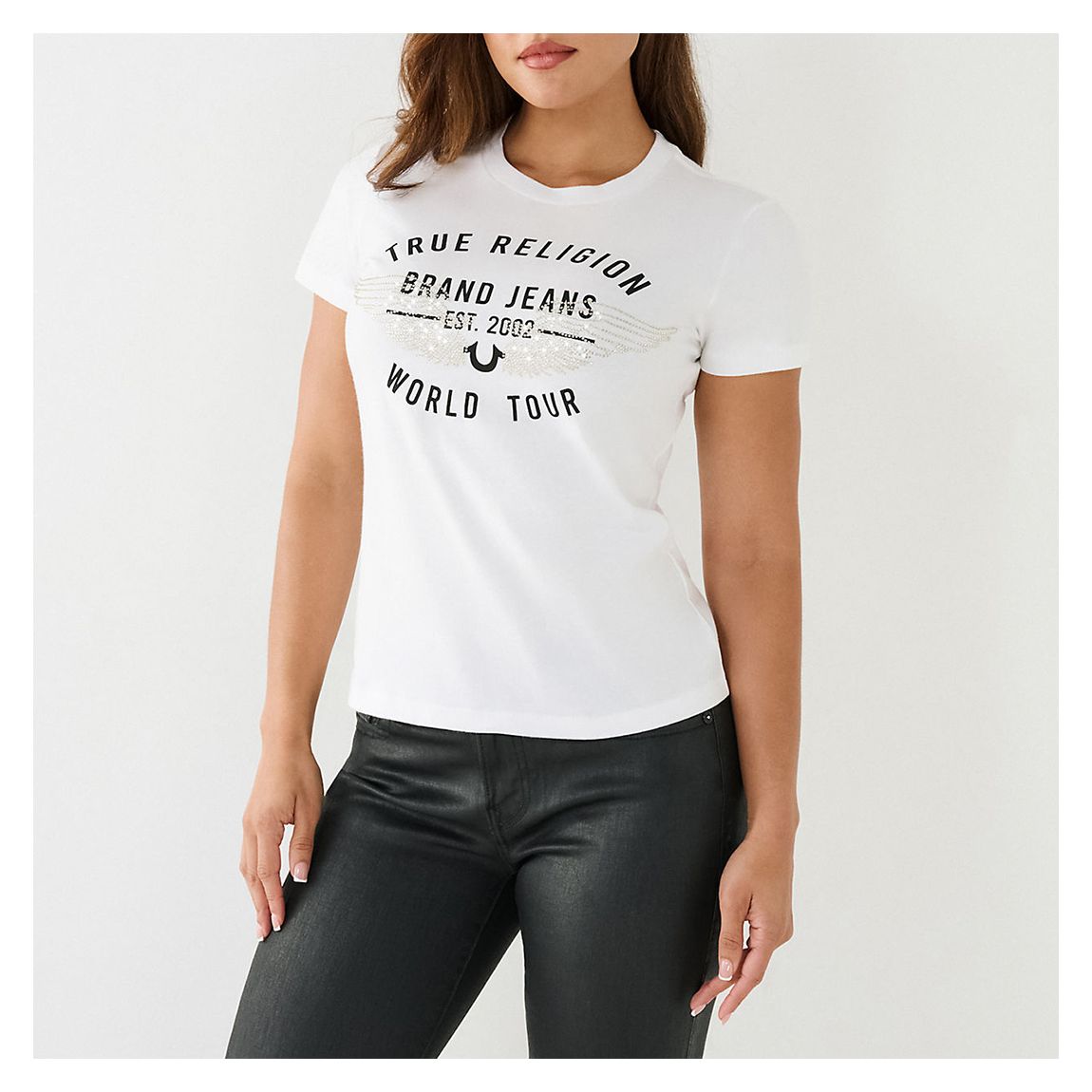 White Retro Slim Cotton T-Shirt main product photo