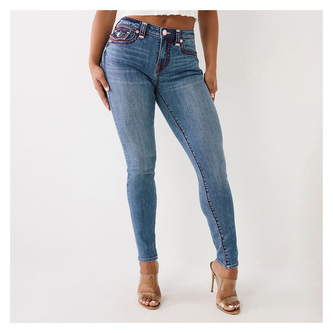 Mid Blue Jennie Skinny Stretch Jeans main product photo