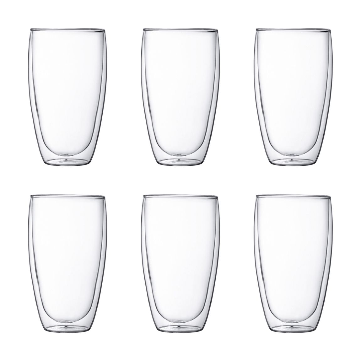 Set of 6 Double Walled Glasses, 0.45L main product photo