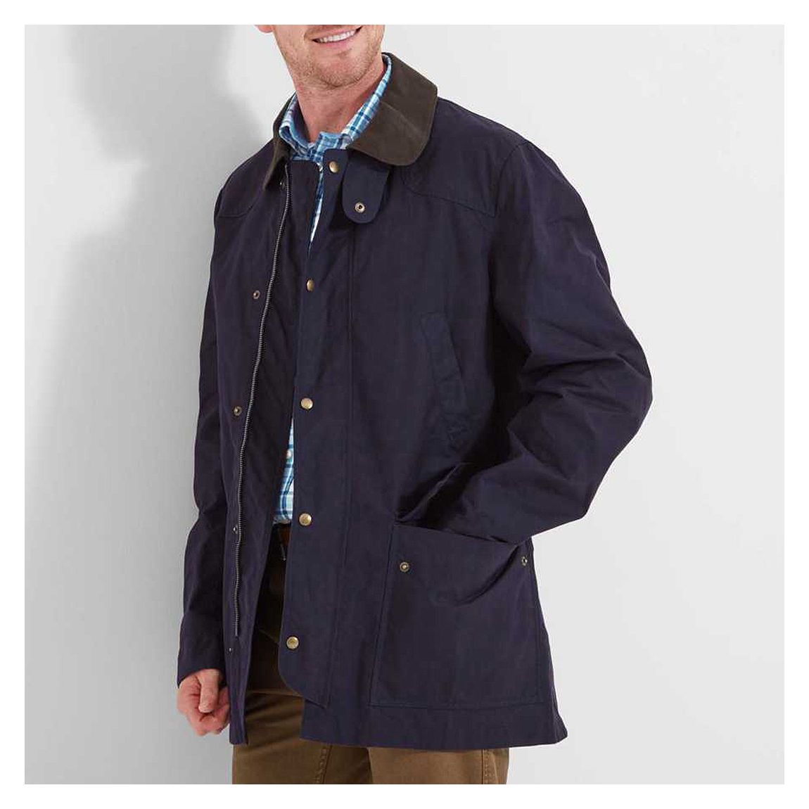 Navy Preston Cotton Wax Jacket main product photo