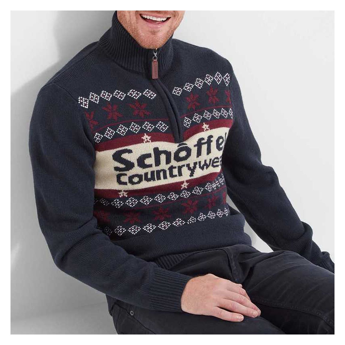 Navy Christmas Quarter Zip Sweatshirt main product photo