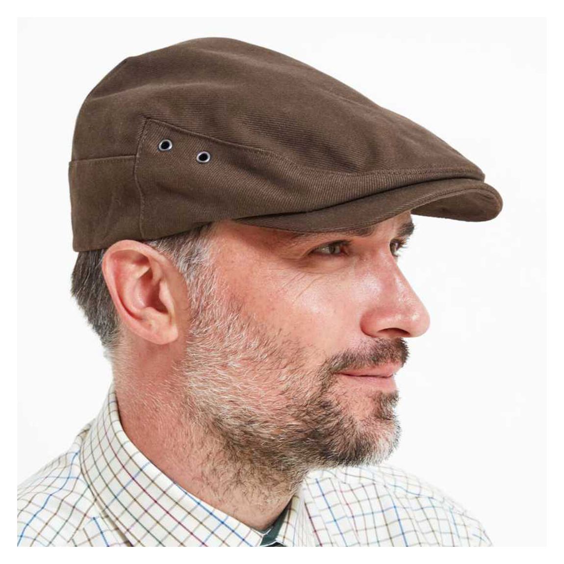 Brown Rowsley Cotton Flat Cap main product photo
