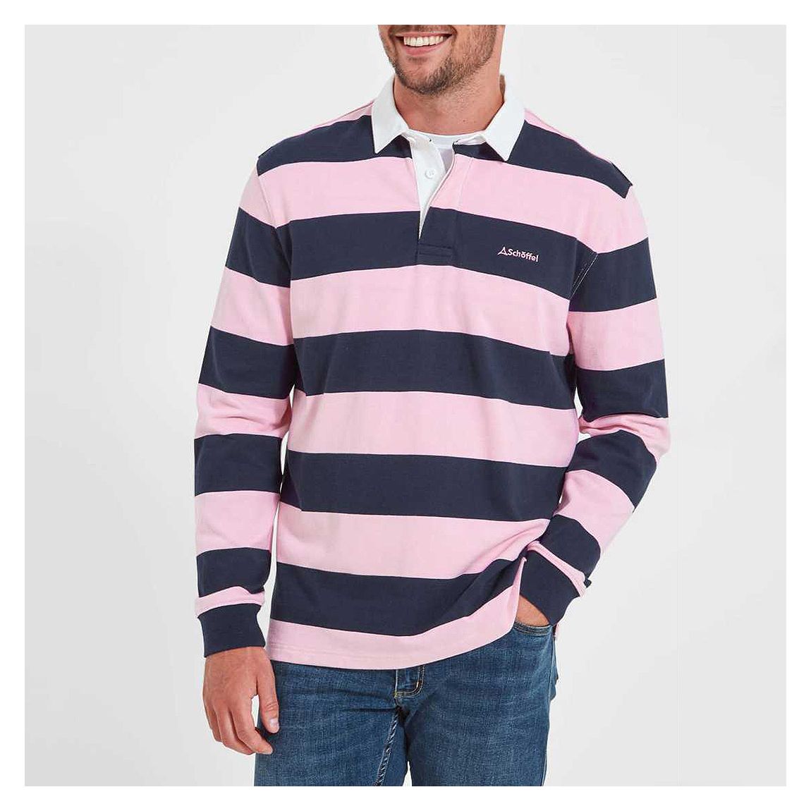 Navy/Pink Cotton St Mawes Rugby Shirt main product photo
