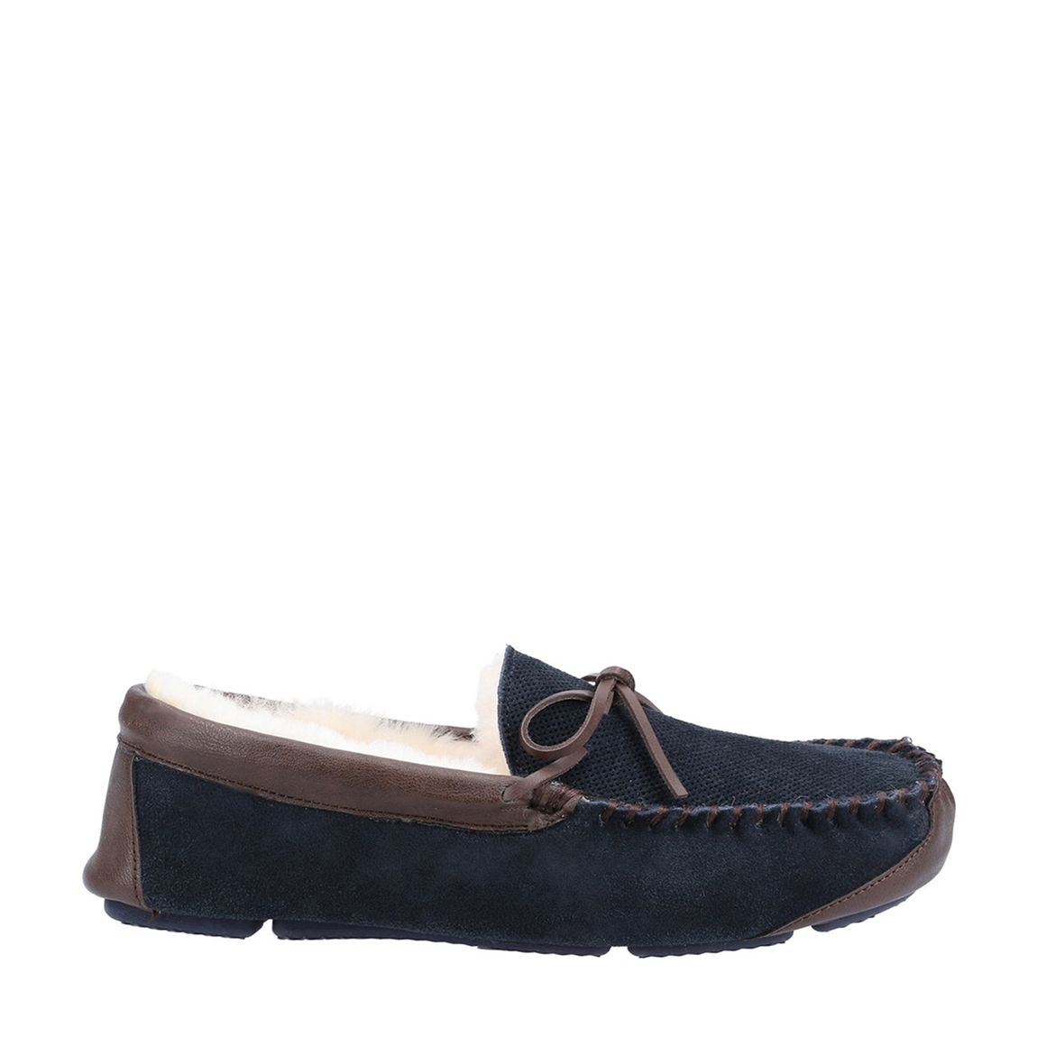 Navy Northowood Sheepskin Moccasin Slippers main product photo