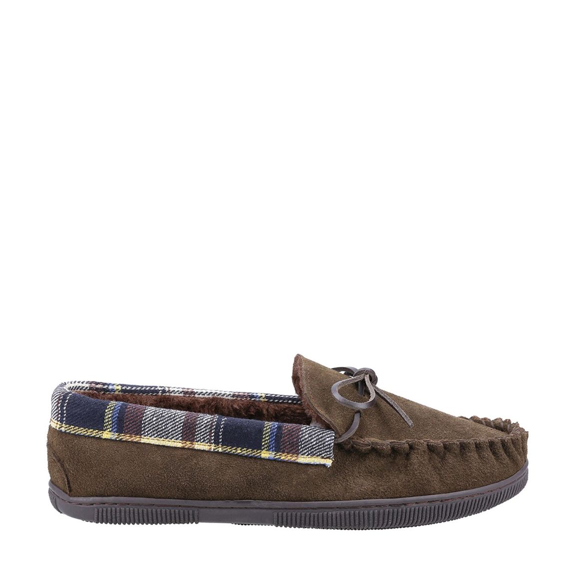 Brown Sodbury Suede Moccasin Slippers main product photo