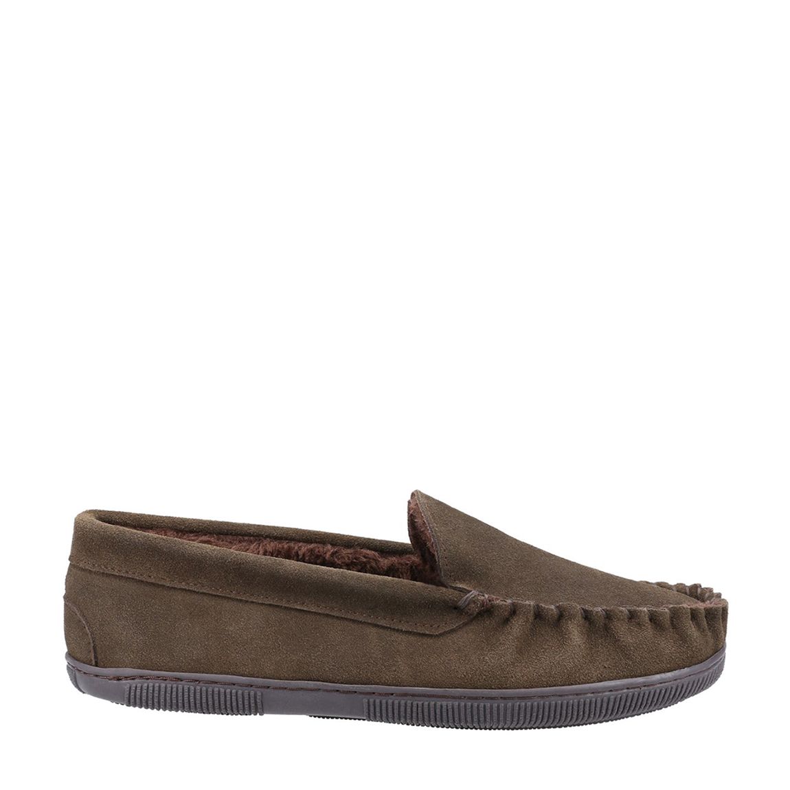 Brown Tresham Suede Moccasi Slippers main product photo