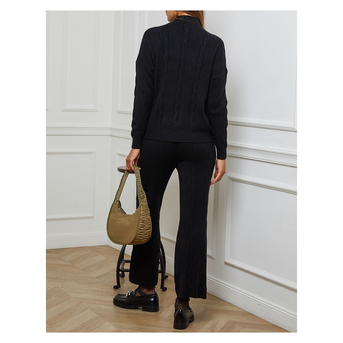 Black Cable Cashmere Blend Jumper main product photo
