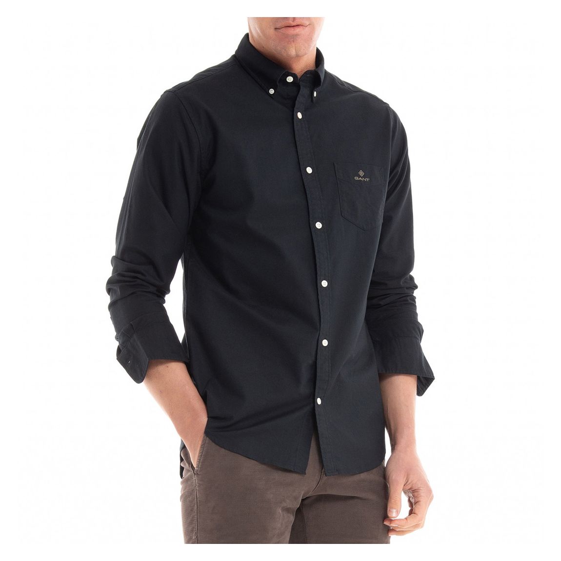 Black Long Sleeve Oxford Cotton Shirt main product photo