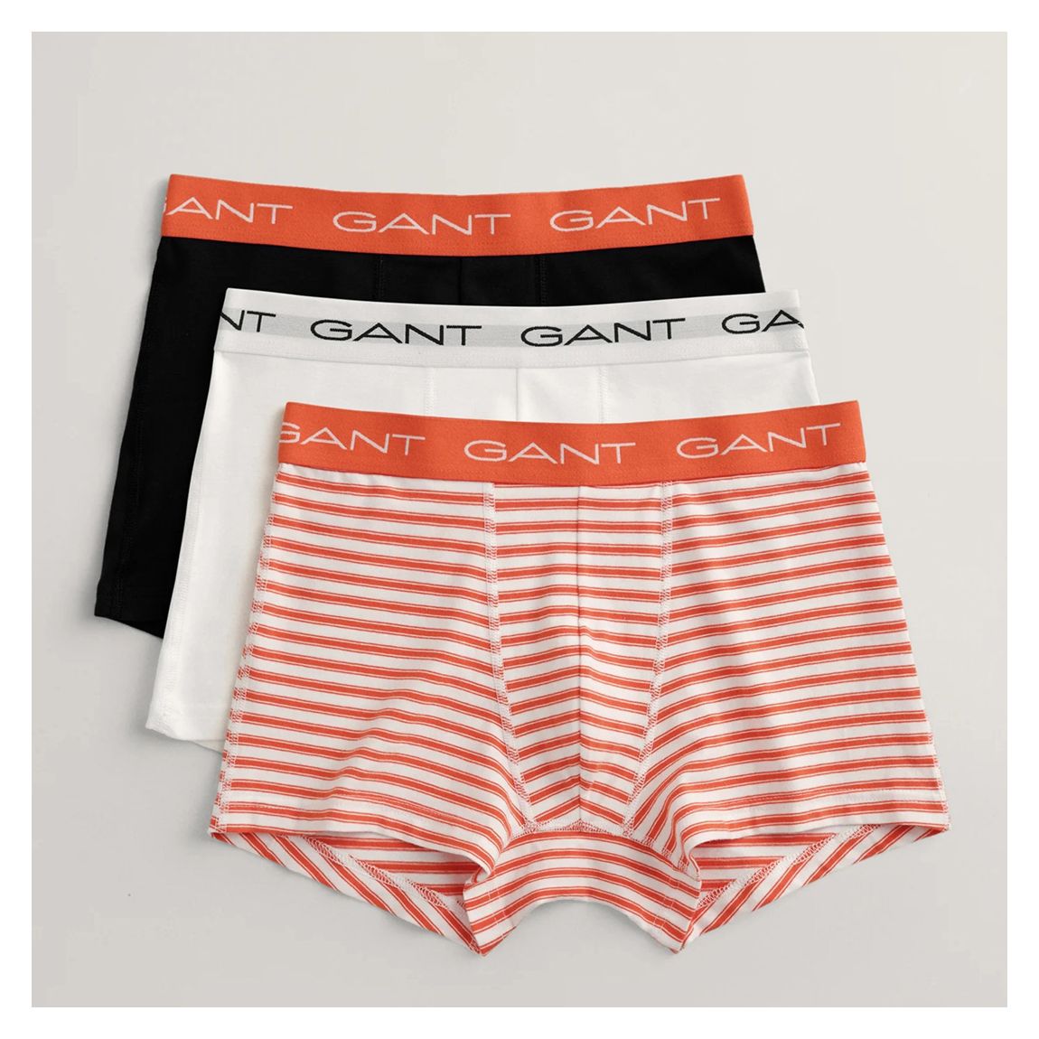 Orange 3 Pack Striped Cotton Blend Boxers main product photo