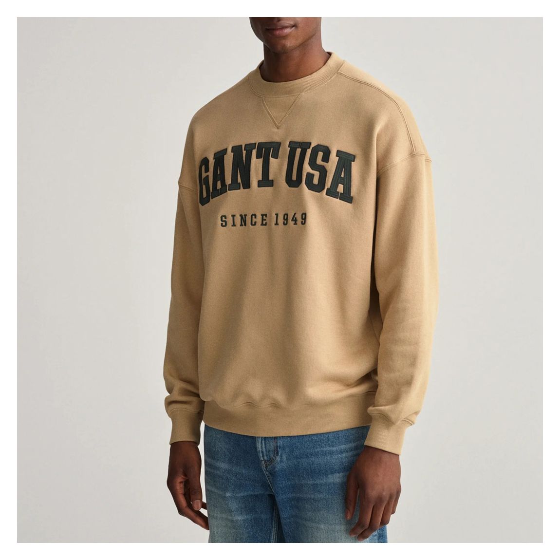 Tan Embroidered Logo Cotton Sweatshirt main product photo
