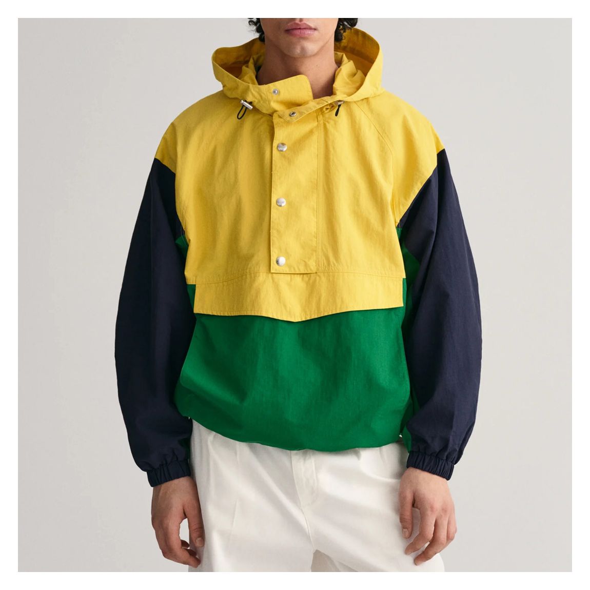 Yellow Colour Block Anorak Jacket main product photo