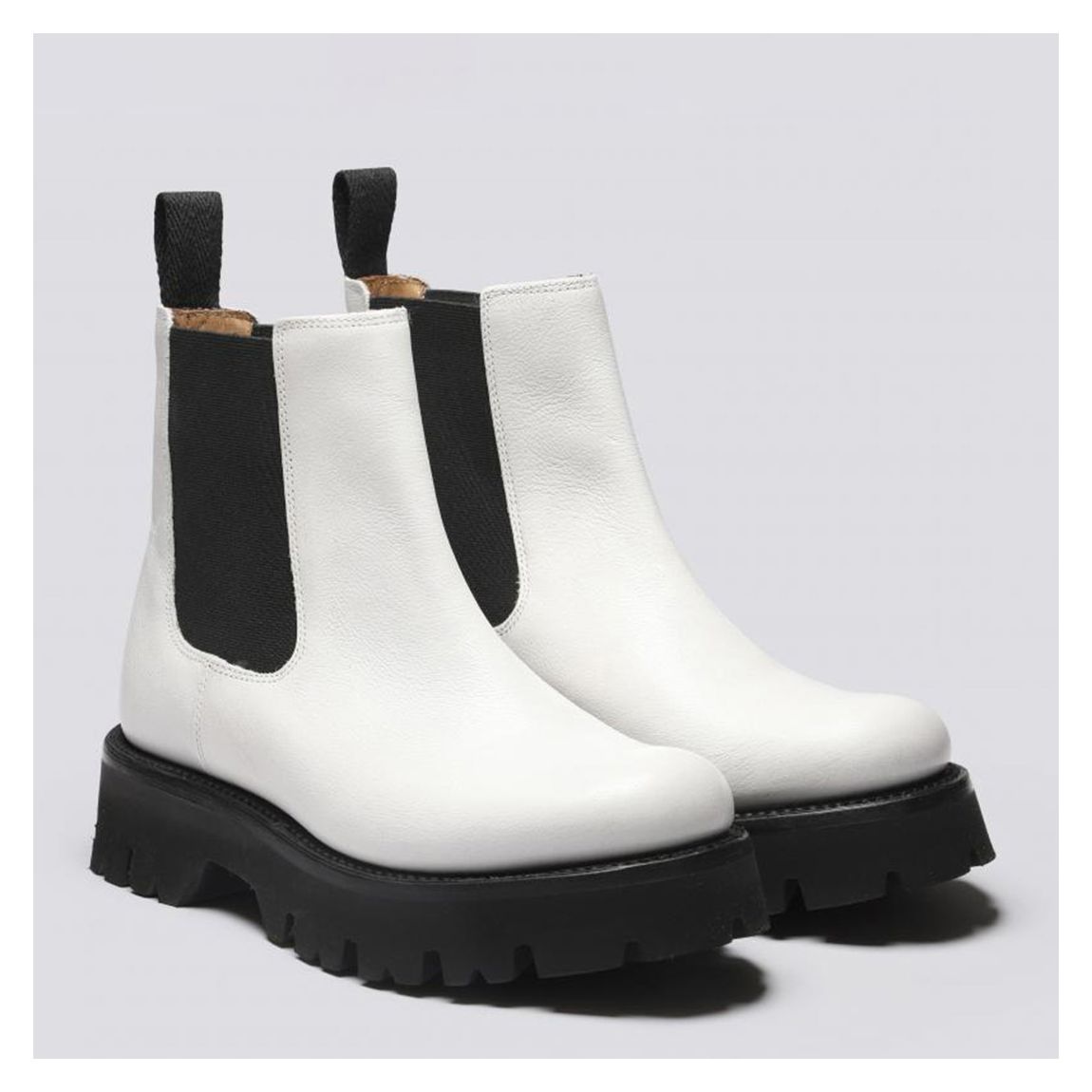 Ladies White Harlow Tumbled Gloss Chelsea Boot main product photo