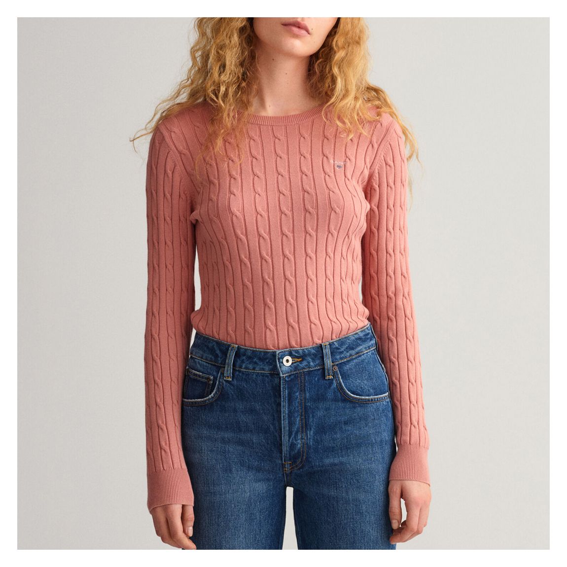 Pink Cable Knit Cotton Jumper main product photo