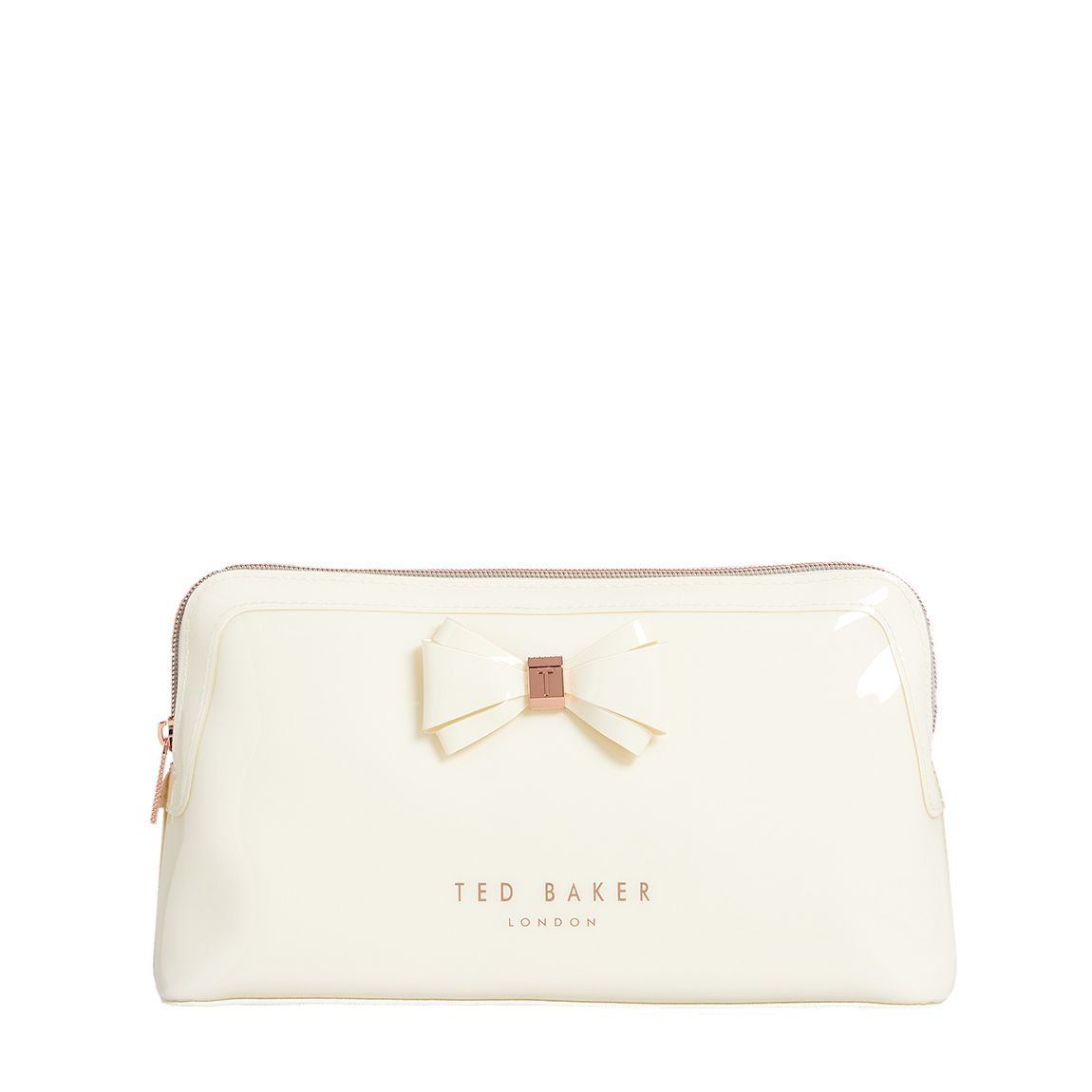 Ivory Abbie Glossy Bow Wash Bag main product photo