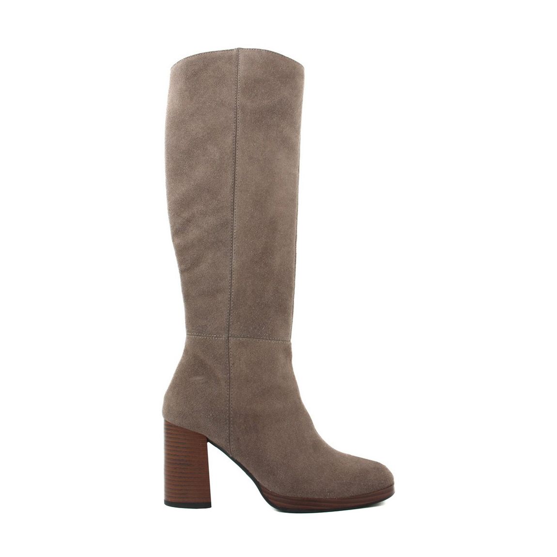Grey Suede Heeled Long Boots main product photo