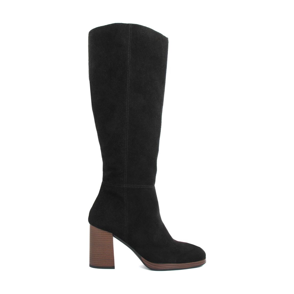 Black Suede Heeled Long Boots main product photo