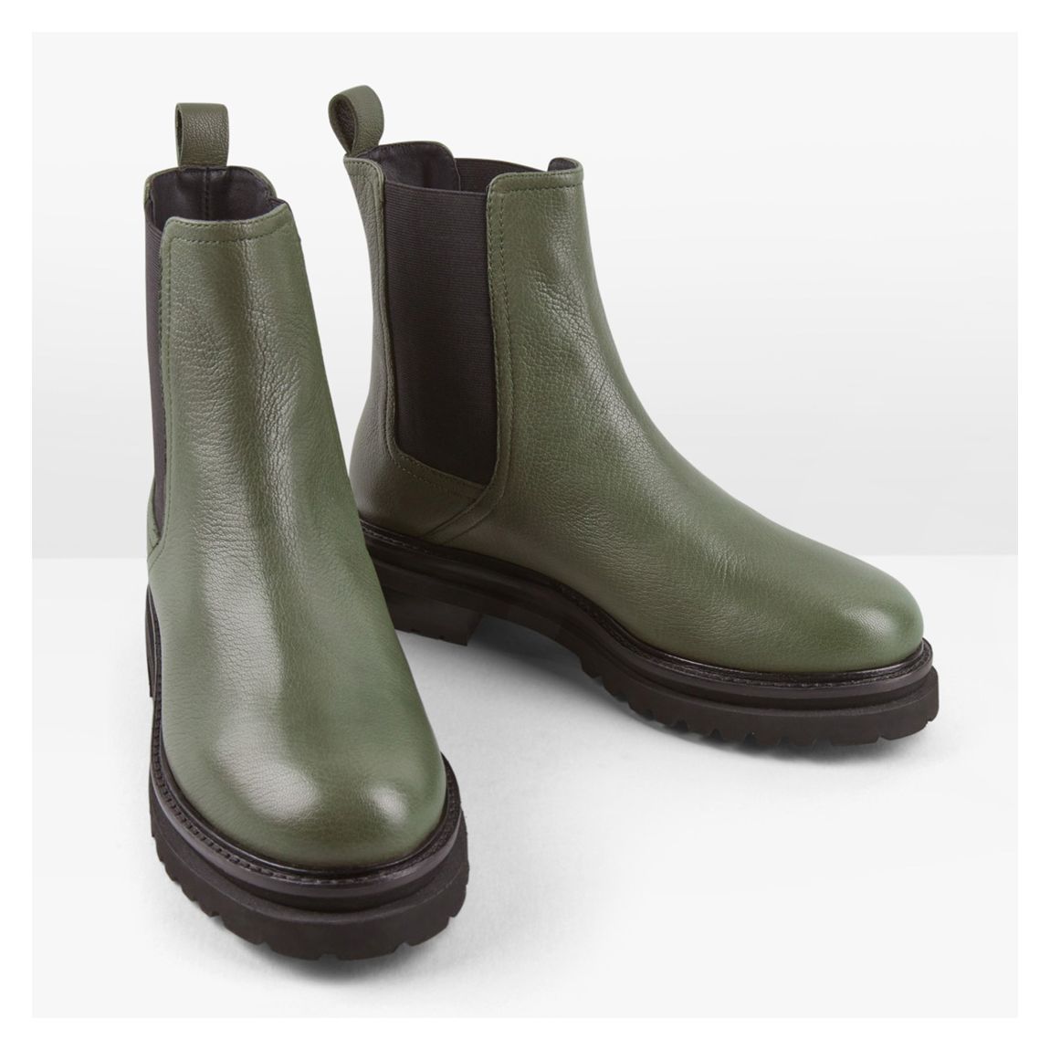 Khaki Haydon Leather Boots main product photo