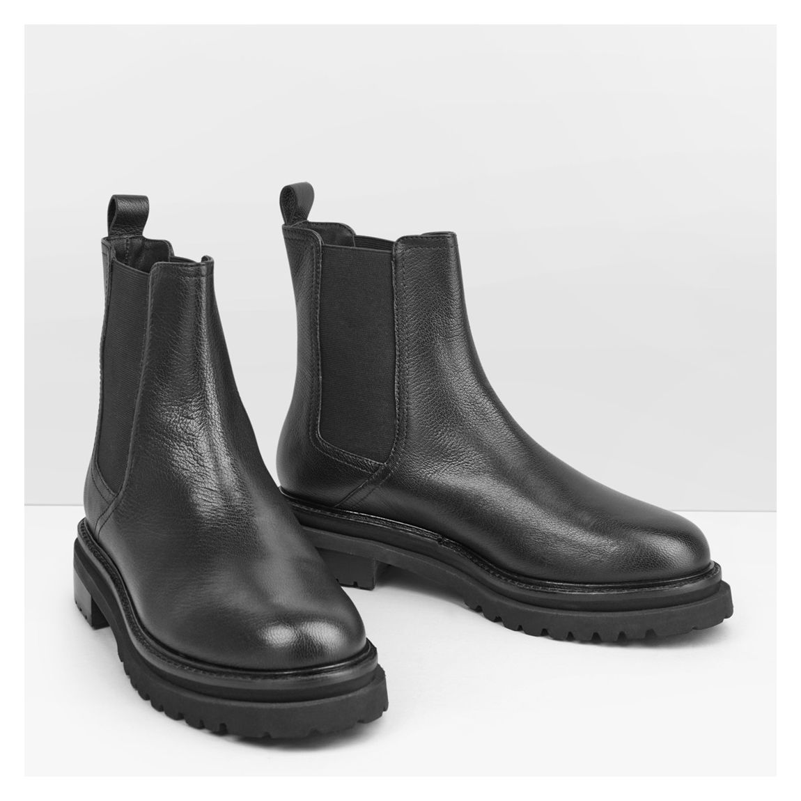 Black Haydon Leather Boots main product photo