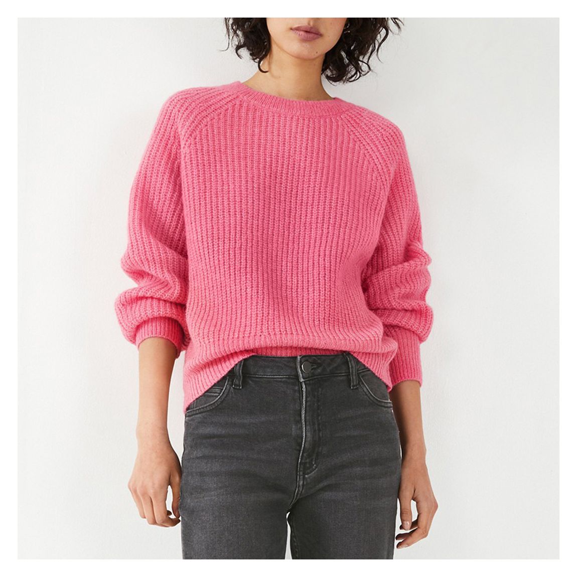 Rich Pink Alma Crew Wool Blend Jumper main product photo