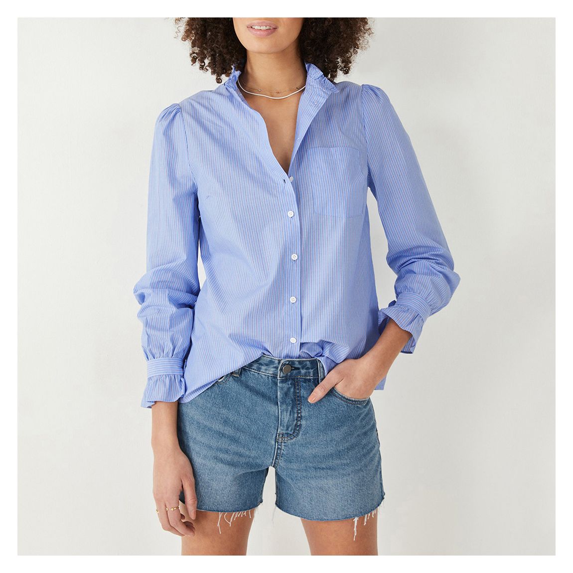 Florence Striped Shirt - Blue/White main product photo